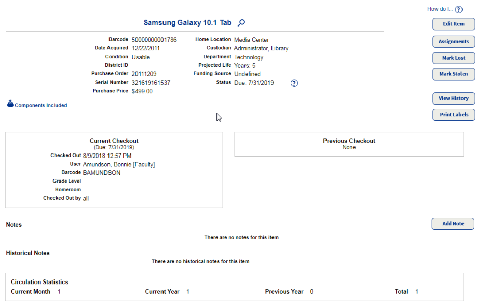 screenshot of Follett Destiny Resource Manager